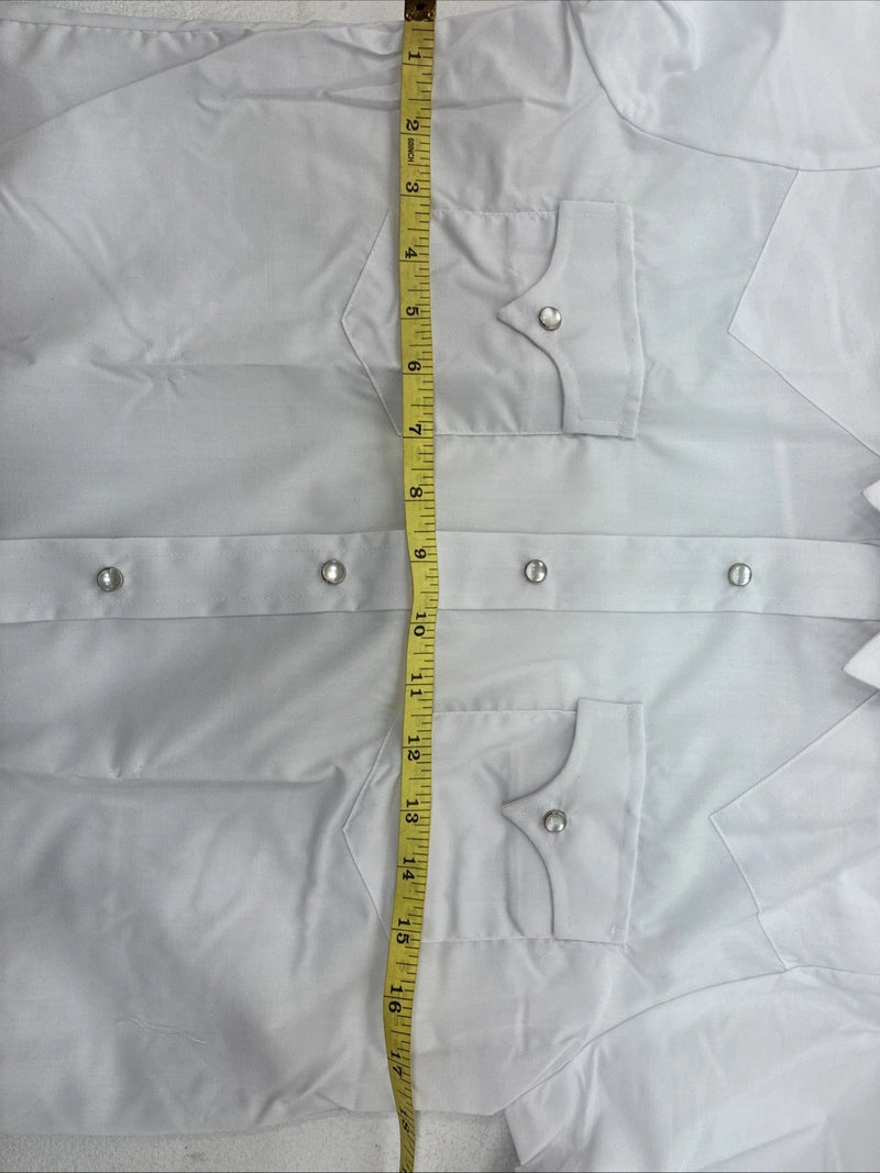 New Boys Champion Western White Long Sleeve Pearl Snap 16 DD-88