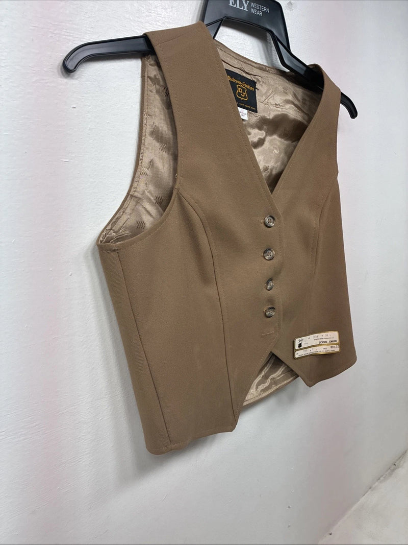 New Women’s Dickson Jenkins Tan Button Up Vest Size 30 TT-127
