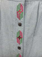 New Women’s Pointer Wear Blue Design Long Sleeve Button Up Size 10 KK-44