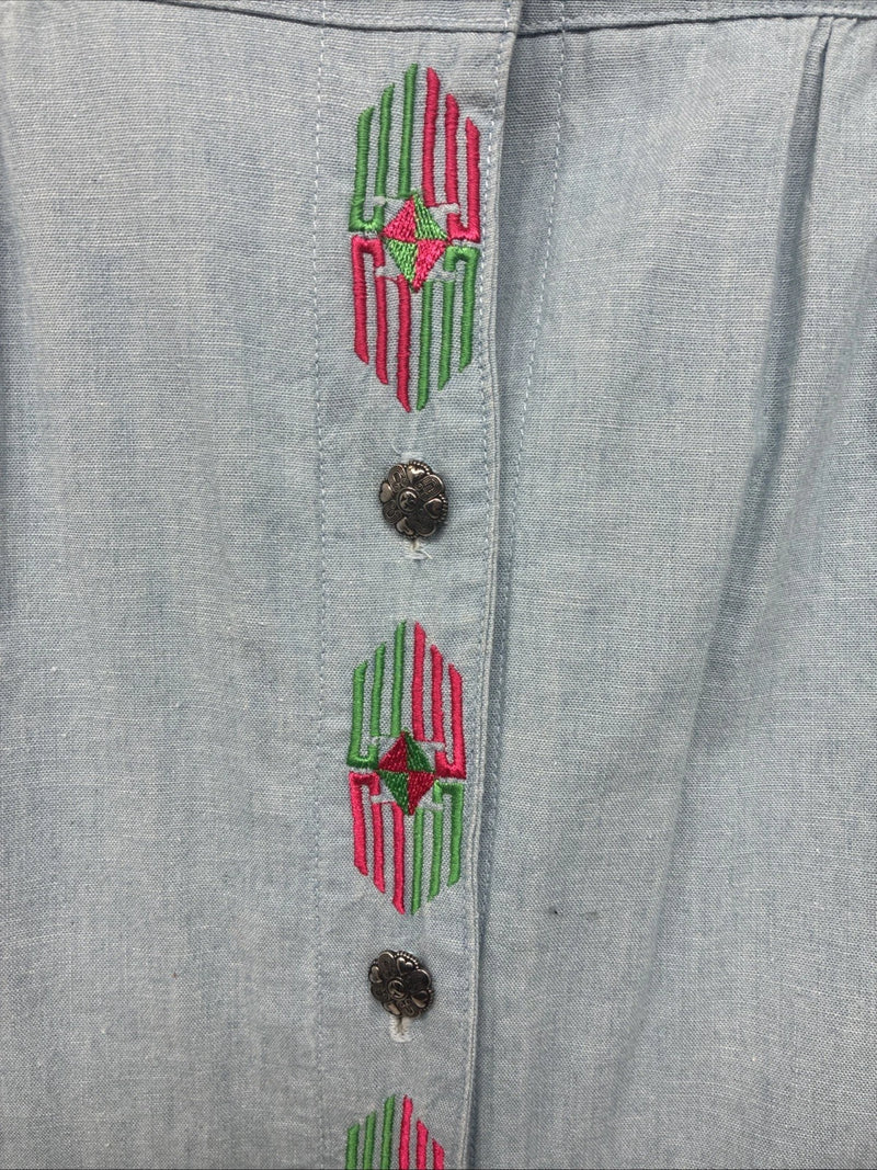 New Women’s Pointer Wear Blue Design Long Sleeve Button Up Size 10 KK-44