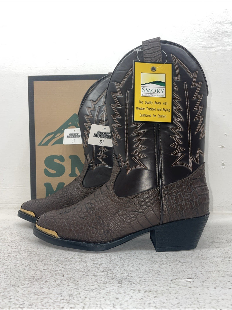 New Youth Brown Smoky Mountain Cowboy Boots. 1073 Y 5.5 5 1/2. 2-132
