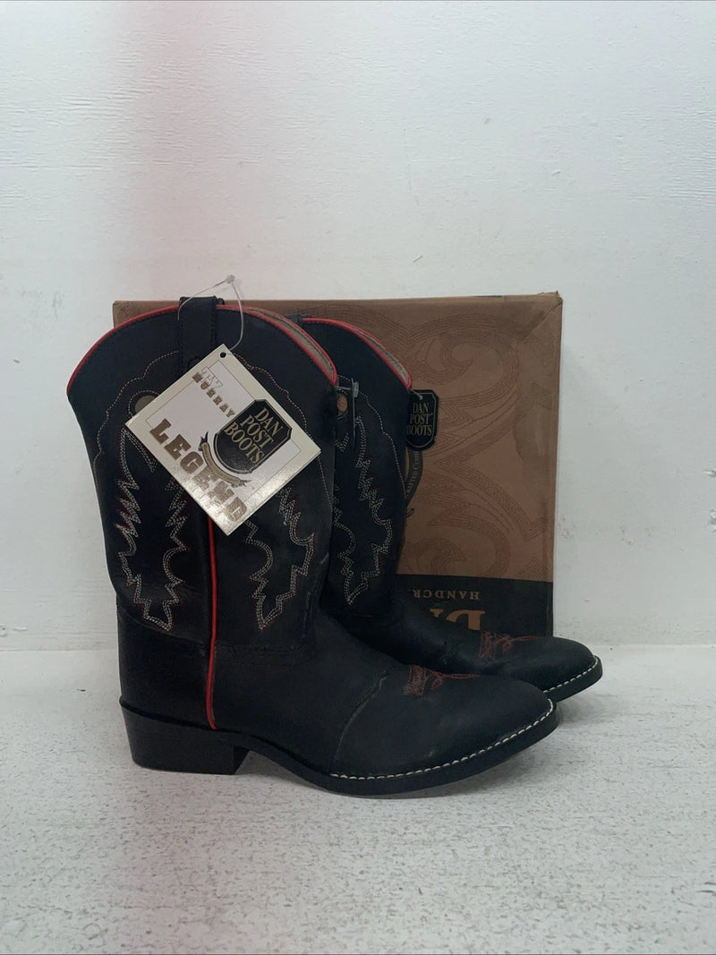 New Youth Black Dan Post Cowboy Boots. 13139 5.5 5 1/2 D. 2-129