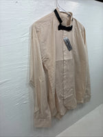 New Wayne Scott Tan Long Sleeve Button Up English Shirt Medium X-76