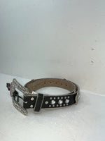New Black Genuine Leather Blazin Roxx Silver Bling Cross M Belt #N3510401 Z-76