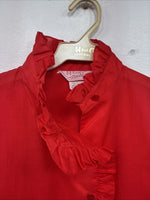 New Women’s H Bar C Red Long Sleeve Button up Size 34 MM-132
