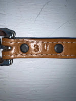 New Brown Genuine Leather Double S Gold Pendent 30” Belt #3211448 JJ-8