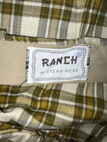 New Vintage Brown Plaid Ranch Polyester Pants SS-92
