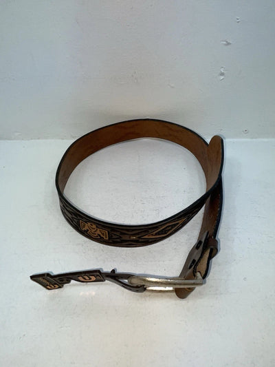 New Brown Genuine Leather Chambers Tooled 30” Belt #6071/13 Z-91