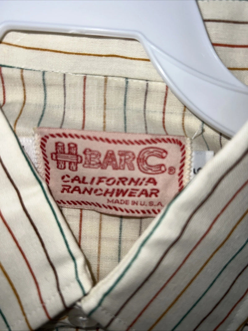 New Men’s Multicolor HbarC Ranchwear Short Sleeve Pearl Snap Shirt. 16 L S-14
