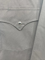 New Men’s  ELY Cattleman Black Long Sleeve Pearl Snap 16.5 X 34 Large V1-100
