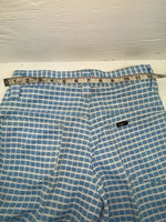 New Vintage Blue Checkered Lee Polyester Pants #2652644 VV-75