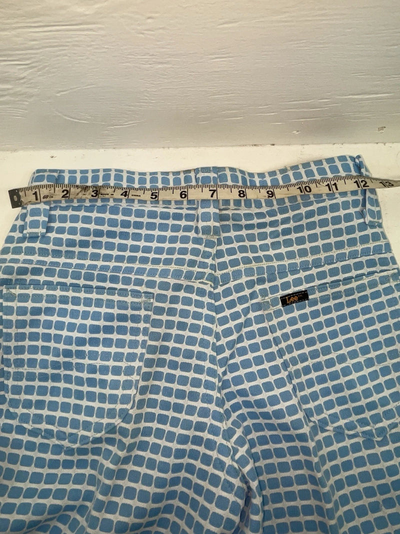 New Vintage Blue Checkered Lee Polyester Pants #2652644 VV-75