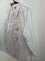 New Men’s ELY Cattleman Western White Long Sleeve Pearl Snap 17 X 35 XL V-46