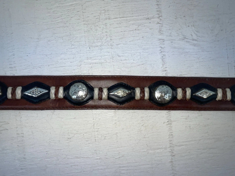 New Brown Genuine Leather Nocona Gold Pendent 44” Belt #2413644 NN-143