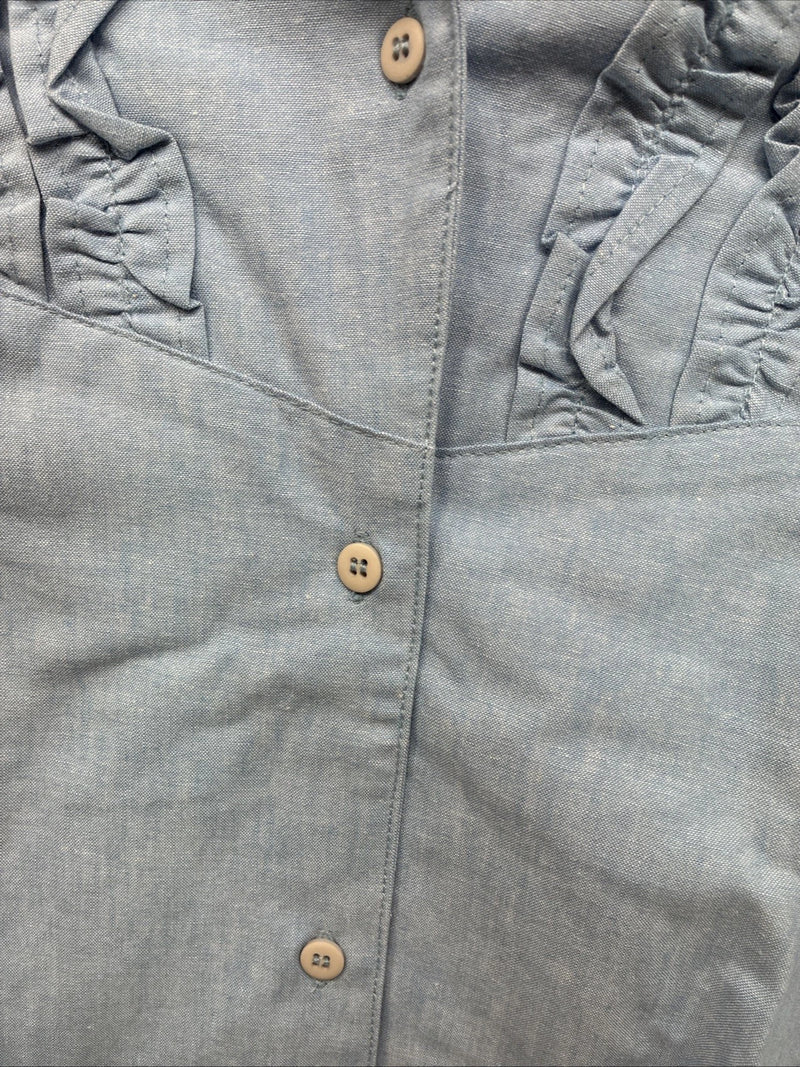 New Women’s Cricket Creek Blue Long Sleeve Button Up Size Large TT-66 