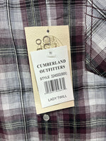 New Women’s Cumberland Purple Plaid Long Sleeve Pearl Snap 3XL GG-33