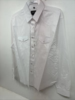 New Women’s White Horse White Long Sleeve Pearl Snap Large KK-74