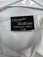 New Boys Champion Western White Long Sleeve Pearl Snap Size 16 CC-77