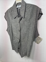 New Women’s Cowboy Threads Gray Sleeveless Button Up Size Small TT-46