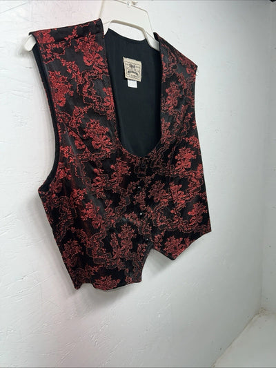 New Women’s 1849 Authentic Ranchwear Red Western Show Vest Large WW-72