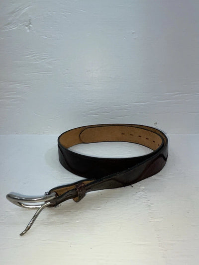 New Maroon Genuine Leather Stitched 34” Belt #6985 Z-166