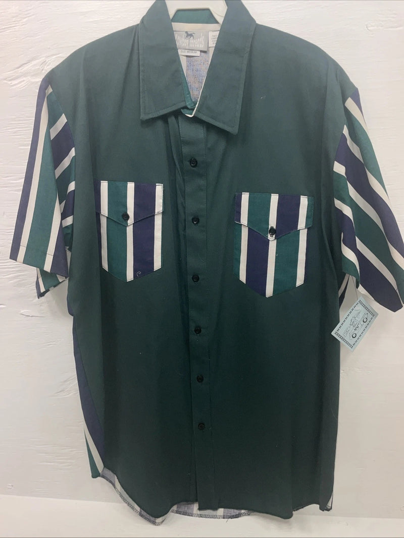 New Men’s Cowboy Threads Multiple Color Short Sleeve Button Up Medium B-108