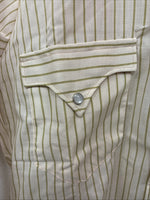 New Kids Miller Yellow Stripe Long Sleeve Pearl Snap Size XL CC-122