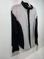 New Woman Cowboy Thread Black White Long Sleeve Button Up XL II-46