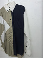 New Men’s Blue Tan Cowboy Threads Long Sleeve Button Up Shirt. Large S-26