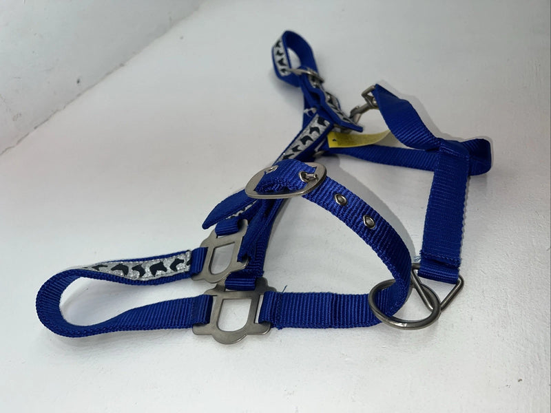 New Tough 1 Blue Nylon Satin Hardware Full Horse Halter #50-2031 3C-13