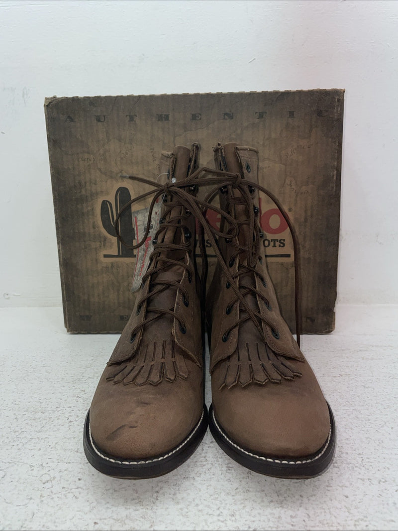New Men’s Brown Lace Up Laredo Cowboy Boots. 1225 7.5 7 1/2 E E. 1-60