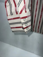 New Children’s Pink Stripped White House Long Sleeve Pearl Snap Shirt. XL S-39