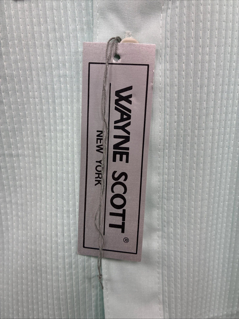 New Wayne Scott Blue Long Sleeve Button Up English Shirt Small X-85