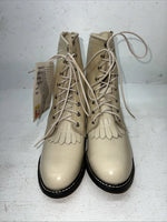 New Women’s Tan Lace Up Texas Brand Cowboy Boots. 4469 6:5 6 1/2 M. 19-116