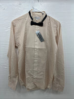 New Wayne Scott Tan Long Sleeve Button Up English Shirt Medium X-76