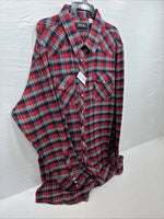 New men’s White Horse Red Flannel Long Sleeve Pearl Snap 3XL E-64