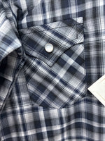 New Kids ELY Cattleman Black Plaid Long Sleeve Pearl Snap Size 5 DD-149