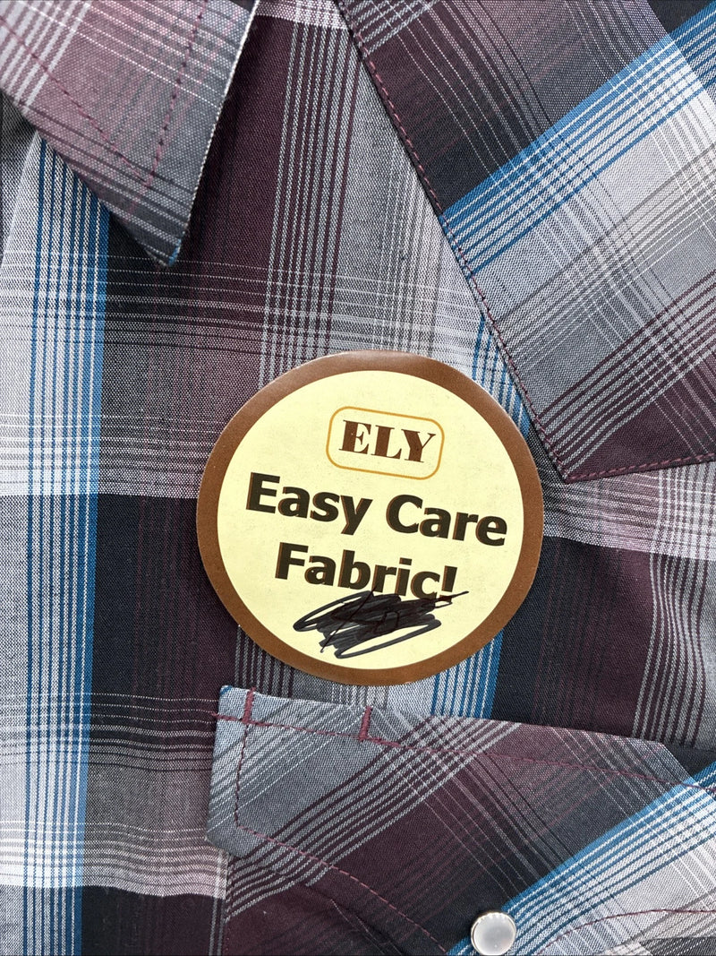 New Men’s ELY Cattleman Multiple Color Flannel Long Sleeve Pearl Snap 4XL E-83