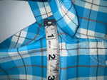 New Vintage Blue Plaid Prior Polyester Pants #C18530 VV-20