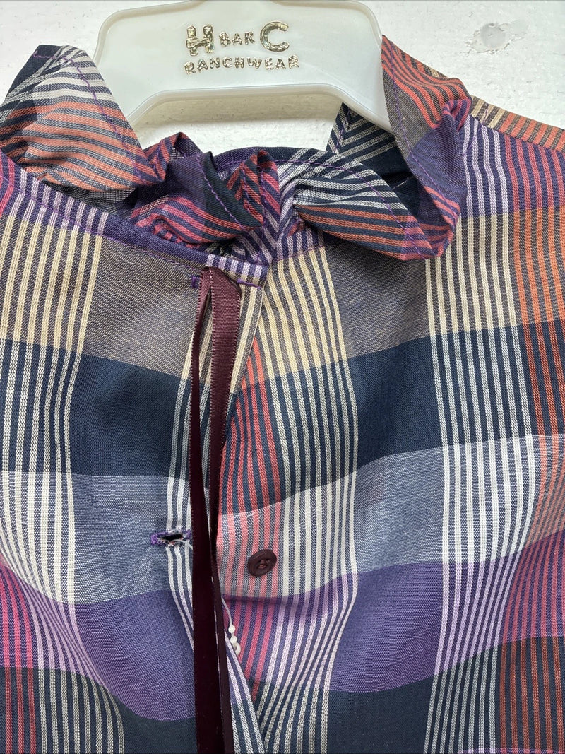 New Women’s Ranch & Town Plaid Long Sleeve Button Up Size 36 MM-128