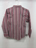 New Kids ELY Classic Red Stripe Long Sleeve Pearl Snap Medium CC-80