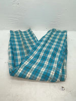 New Vintage Blue Plaid Prior Polyester Pants #C18530 VV-20