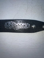 New Black Genuine Leather Nocona Silver Pendent 22” Belt #N4412001 NN-93