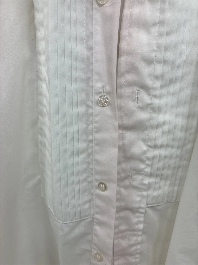 New Broadway TuxMakers White Long Sleeve Button Up English Shirt Large TT-42