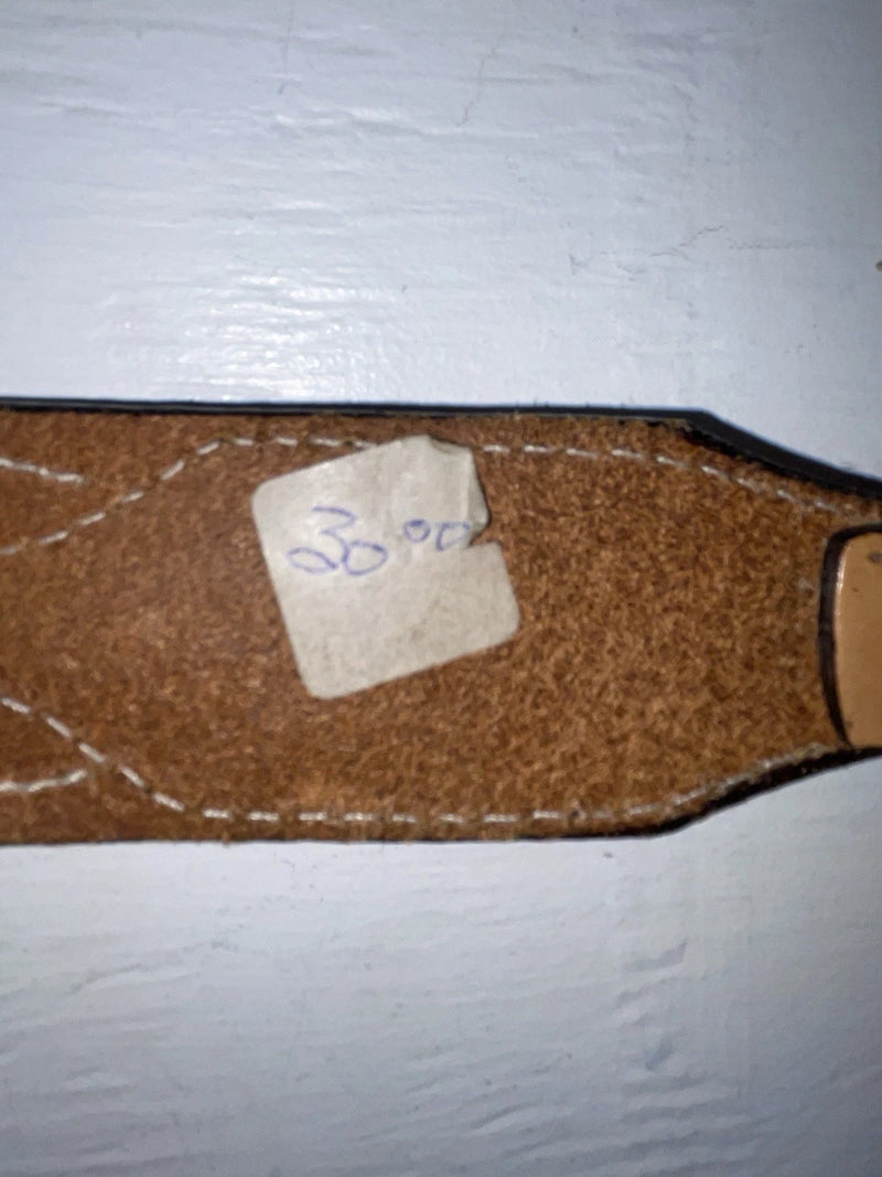 New Brown Genuine Leather Textan Colored Stripes 34” Belt #028856 Z-148
