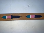 New Brown Genuine Leather Wrangler Color Stripes 34” Belt #621015 JJ-10
