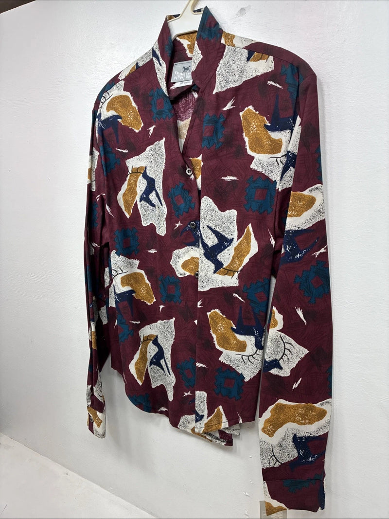 New Women’s Cowboy Threads Multicolor Design Long Sleeve Button Up Small MM-69