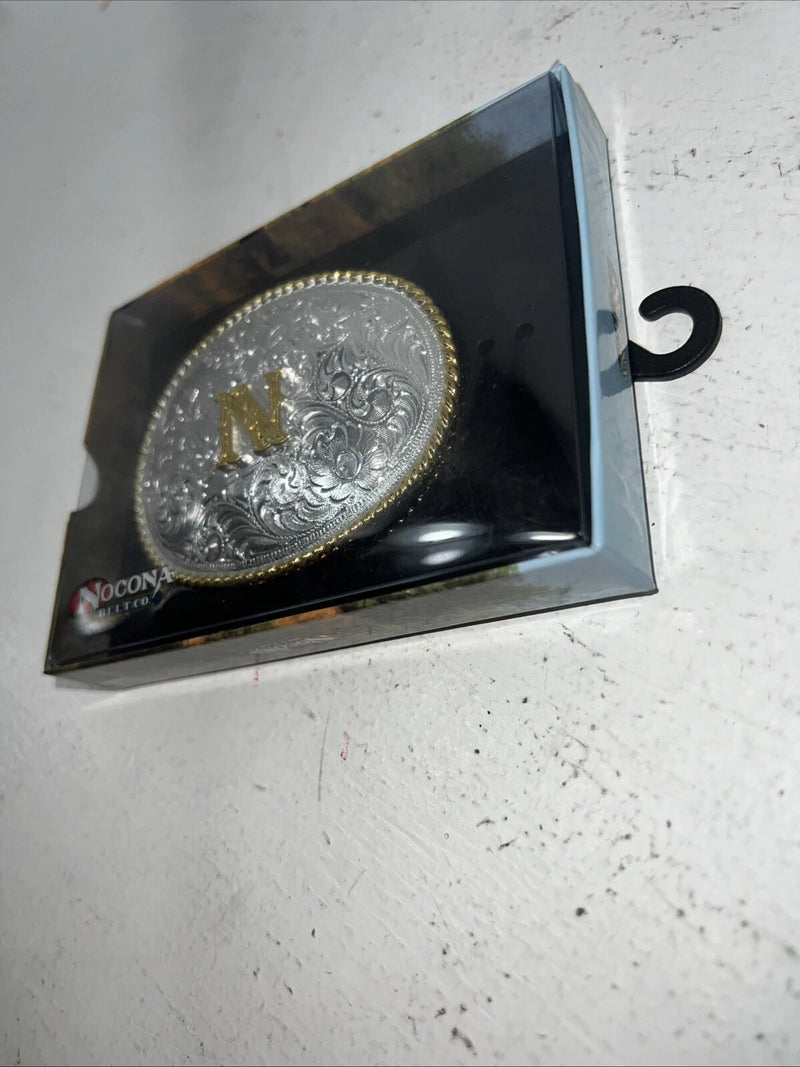 New Women’s Nocona Silver Gold “N” Belt Buckle. 37572-N A-110