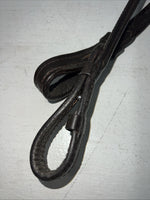 New Silver Fox Brown Genuine Leather Red Braided English 60” Reins #20-8578 Y-22