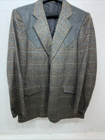 New Men’s California Ranchwear Gray Plaid Suit Jacket 42R #14753 R-602